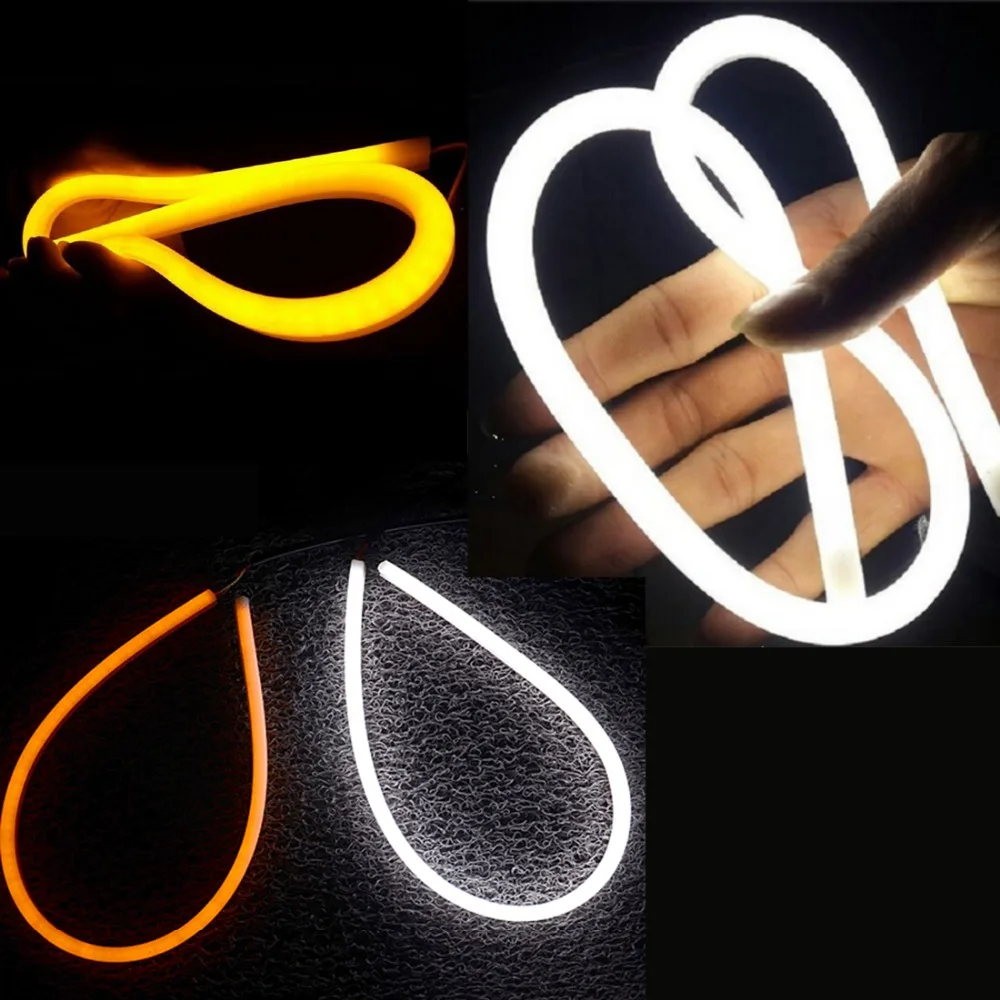 

2Pcs/Lot 60cm LED DRL flexible daytime running light soft article lamp tube strip automobiles waterproof