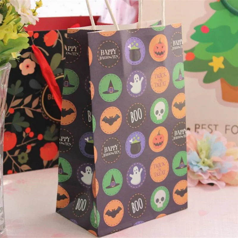 

10pcs 21x13x8cm Black Halloween Gift Paper Bag
