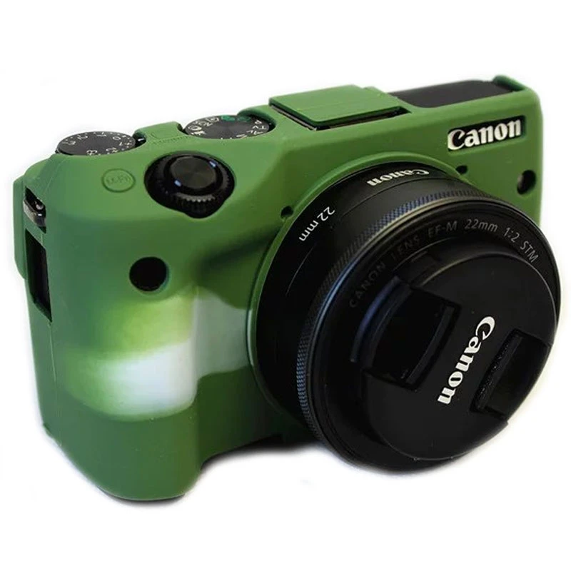 bagus pelindung tubuh cover kulit case untuk canon eos m3 eosm3 silikon lembut tas kamera untuk canon m3 dengan baterai buka 5 warna