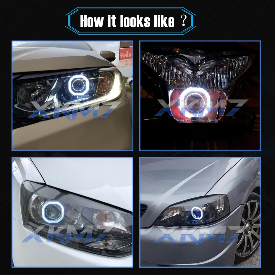 Биксеноновые линзы XKM7 проектор с ангельскими глазками 2 5 дюйма H1 HID светодиодный