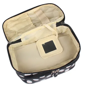 

Hot Selling Portable Women Dot Large 2 Layers Make-up Cosmetic Set Beauty Case Toiletry Bag -B5