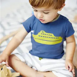 Новинка 2017 года дети мальчик девочка хлопка летняя одежда комплект футболка с короткими рукавами + Полосатые Шорты для женщин 2 шт