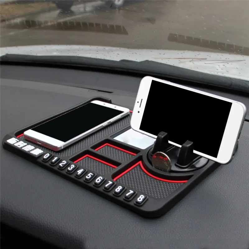 

Auto Car Glue Sticker Silicone Anti-Slip Mat Non-Slip Mounting Pad Temporary Parking Card Dashboard Skid Proof Holder