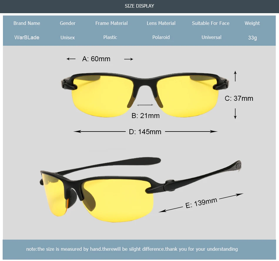 WarBLade, новинка, желтые линзы, ночное видение, очки для вождения, мужские, поляризационные, для вождения, солнцезащитные очки, Полароид, очки, уменьшают блики