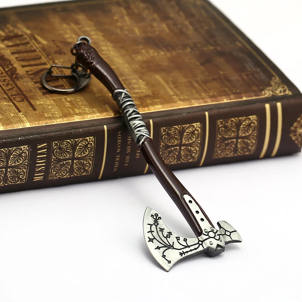 Llavero Leviatán de Dios de la guerra 4 llaveros de Metal Kratos escudo de la Guardia de hielo hacha colgante llaveros coche llavero juego joyería