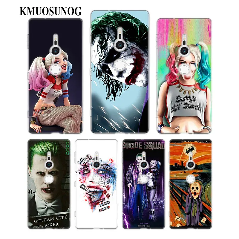 

Transparent Soft Silicone Phone Case Cool Joker and Harley Quinn for Sony Xperia M5 E5 Z5 XA1 XA2 XZ1 XZ2 Compact