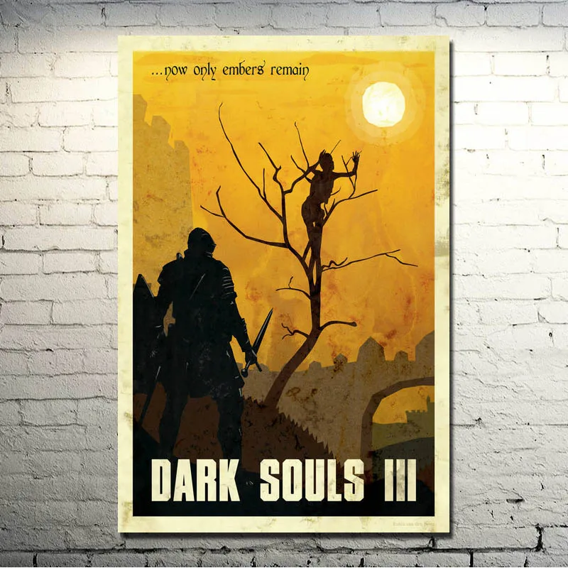 Художественный плакат из шелковой ткани Dark души 1 2 3 13x20 24x36 дюймов картина игры