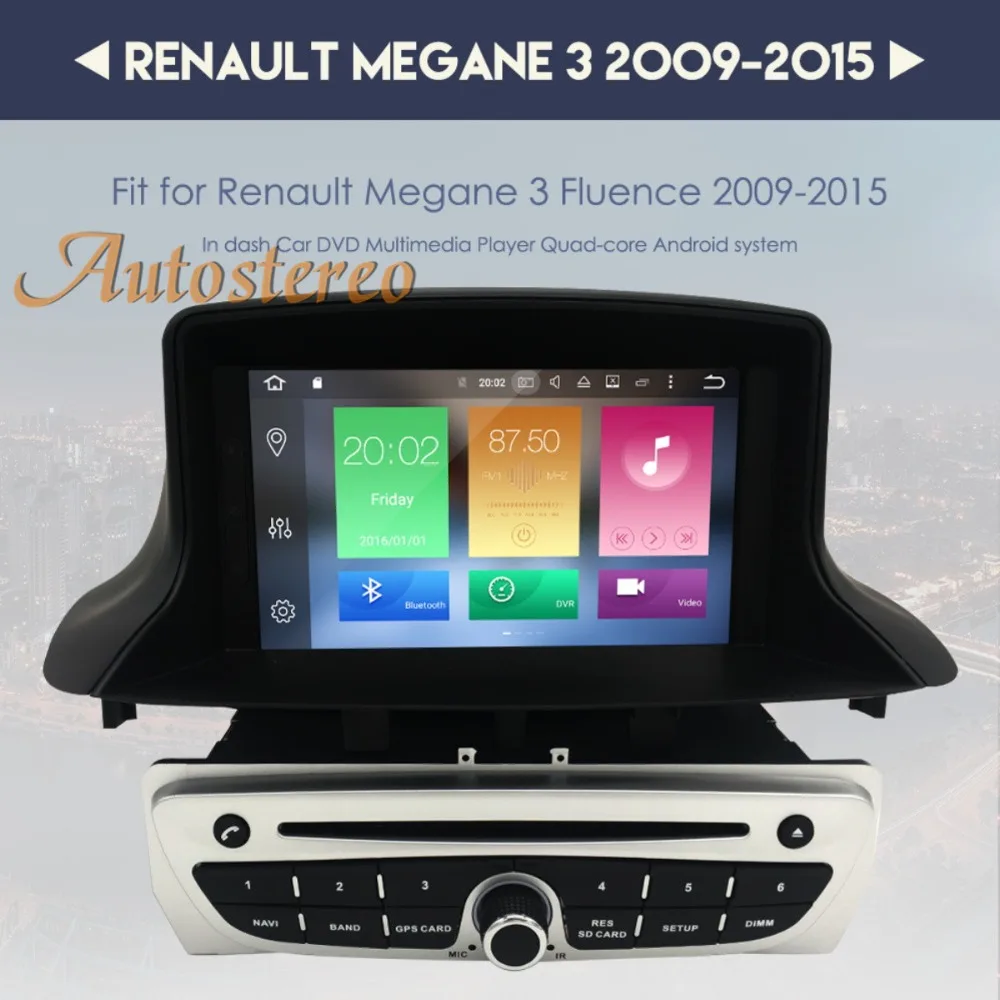 Новейший Android 8,1 автомобильный DVD CD плеер для Renault Megane 3 Fluence 2009- Автомобильный gps навигатор головное устройство магнитофон радио ips