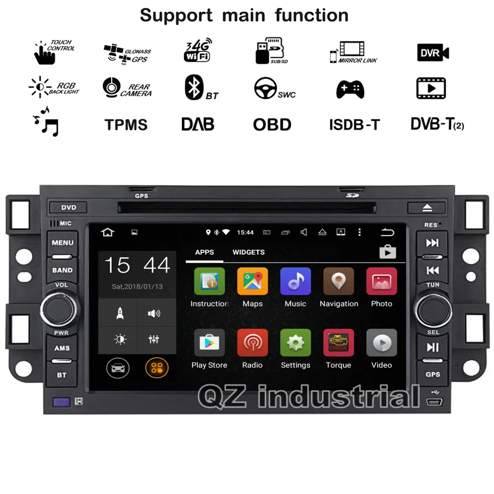 Cheap QZ industrial HD 7" Android 8.1 for Chevrolet epica aveo capativa tosca Car DVD player Navi GPS 3G 4G WIFI Radio RDS BT SWC Map 1