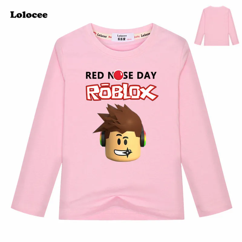 2018 Girls Cartoon ROBLOX Pink T shirts Kids Spring Clothes Children ...