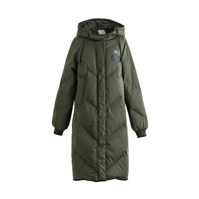 Best  INMAN Hooded Printing Leisure Ladies Female Girl Winter Long Duck Down Leather Warm Coat Women Jack