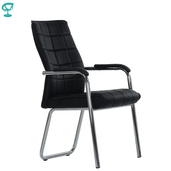 

95456 Barneo K-14 Office Chair for visitor Barneo Black eco-leather chrome legs Chair popular model free shipping in Russia