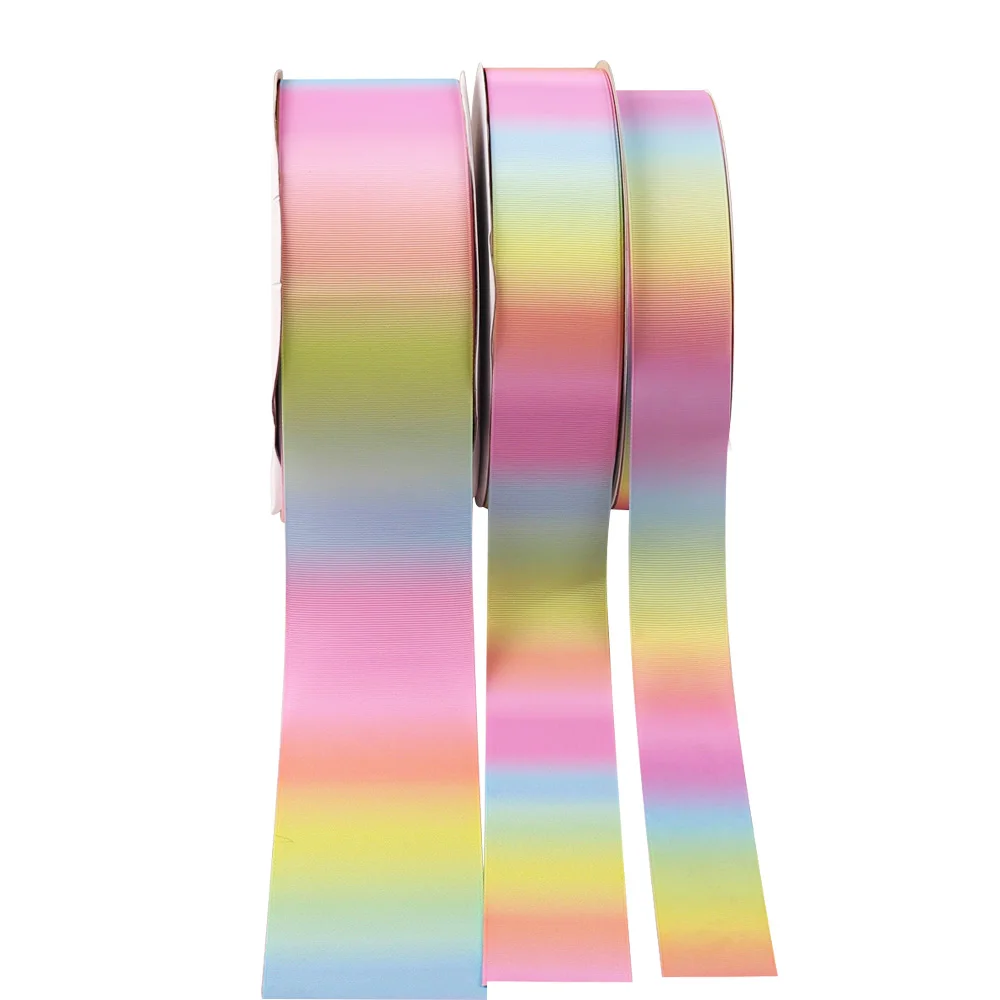 AHB Grosgrain ленты градиентные цвета Радужная лента 38/50/75 мм DIY аксессуары для волос