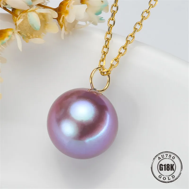 

DIY Accessories AU750 G18K Yellow Gold Pendant Jewelry Findings Blank Pendants Bracket Natural Pearl Cap Bracket