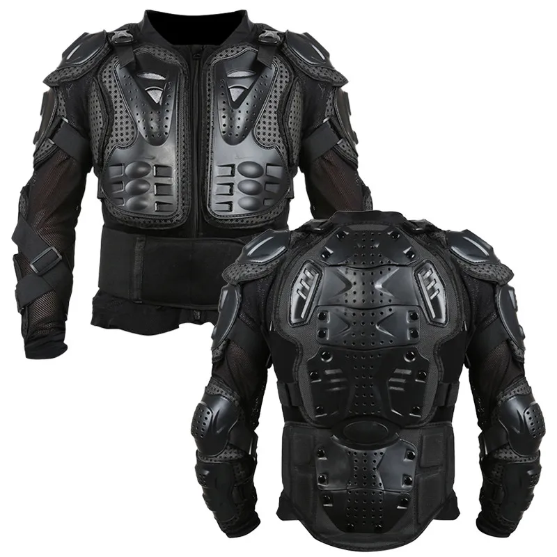 

Motorcycle Armor Jacket Full Motorcycle Body Armor Shirt Jacket Motocross Back Shoulder Protector Gear S-XXXL Black