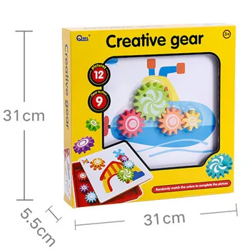 

Children's educational toys 3D Puzzles For Children Composite Picture Puzzle Creative Mosaic rotating gear Nail Kit Art Kids Toy