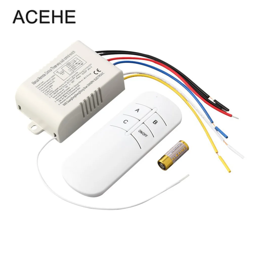 

ACEHE 1Pc 220V 3 Way ON/OFF Digital RF Remote Control Switch Wireless motion sensor switch For Light Lamp Drop Shipping