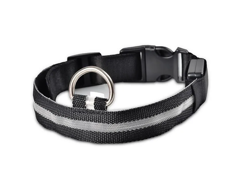 Nylon LED Pet Dog Collar,Night Safety Flashing Glow In The Dark Dog Leash,Dogs Luminous Fluorescent Collars Pet Supplies hemp dog collars