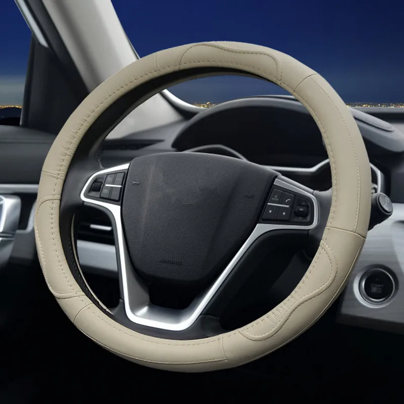 Качественная кожаная Автомобильная Оплетка на руль всесезонное универсальное