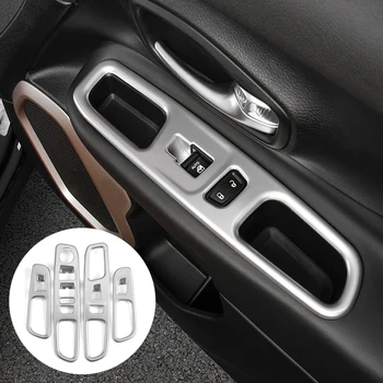 

For Jeep Renegade 2015 2016 2017 ABS Matte Inside Door Handle Holder Window Control Switch Trim sticker Exterior Accessories