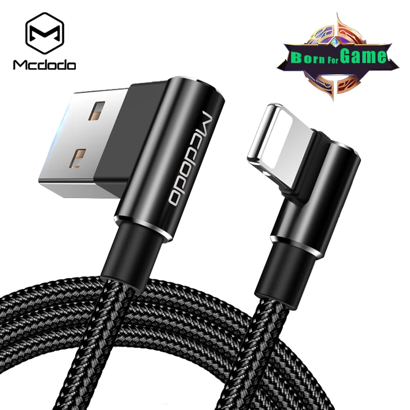 Mcdodo 90 Degree Lightning to USB Cable 2.4A Fast Charging Cord for iPhone X 8 7 6 Plus 5s SE iPad Sync Data USB Charger Cable Mcdodo 90 Degree Lightning to USB Cable 2.4A Fast Charging Cord for iPhone X 8 7 6 Plus 5s SE iPad Sync Data USB Charger Cable