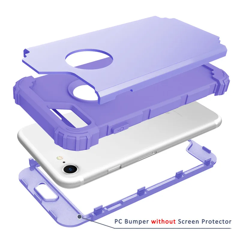 For iPhone7 Case Heavy Duty Hybrid Shockproof Armor Rugged Case For iPhone7Plus Cover Hard PC + Soft Rubber Silicone Phone Cases (7)