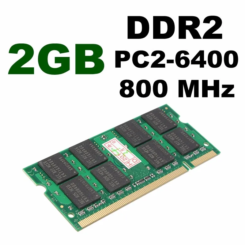 

DDR2 800MHz PC2-6400 2GB Ram 200-Pin 1.8 V CL5 Desktop Memory RAM NON-ECC SODIMM Notebook Laptop Memory Rams For PC Computer