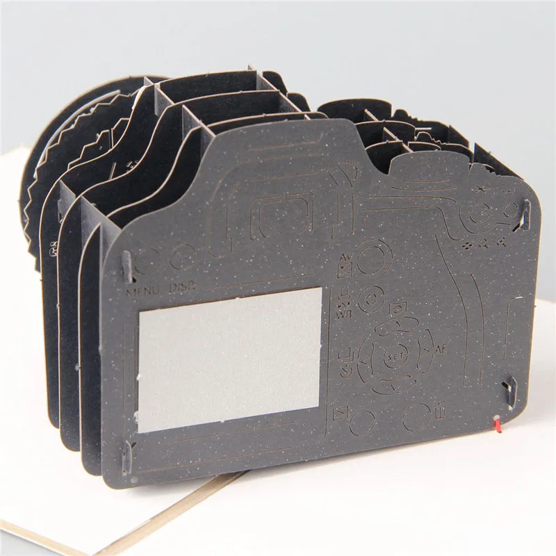  3D Laser Cut Handmade Carving Black Camera Paper Invitation Greeting Cards PostCard Children Creati - 32792600580