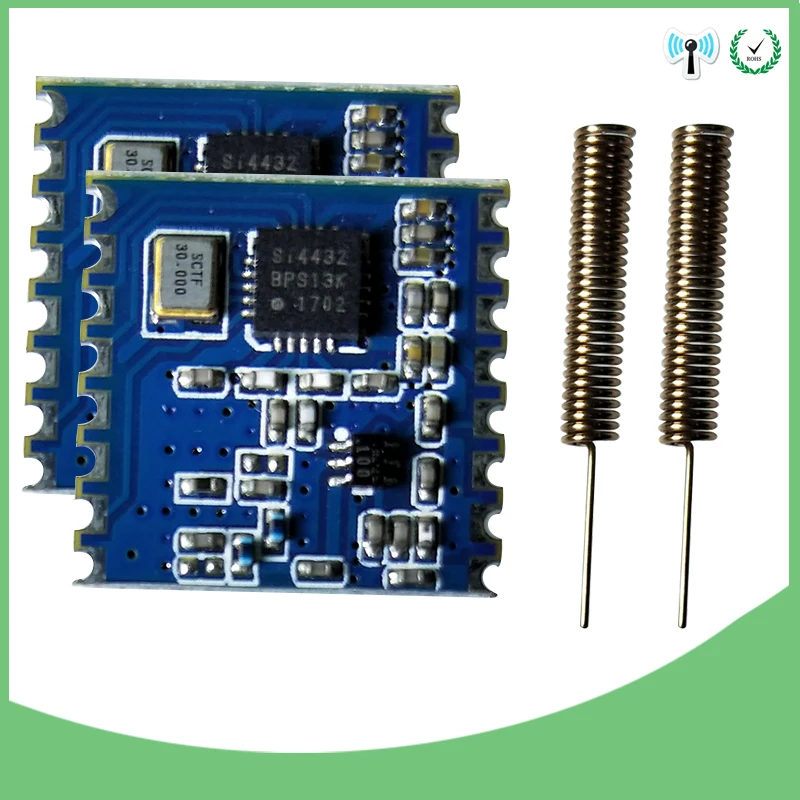 2 шт 433 МГц беспроводной модуль FSK беспроводной распределенный спектр приемопередатчик приемник IOT rf щит и 2 шт 433 МГц Антенна