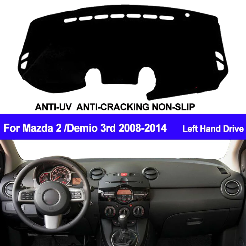 

TAIJS Car Dashboard Cover Dash Mat Dash Board Pad Carpet Dashmat Anti-UV For Mazda 2 Demio 3rd 2008-2010 2011 2012 2013 2014