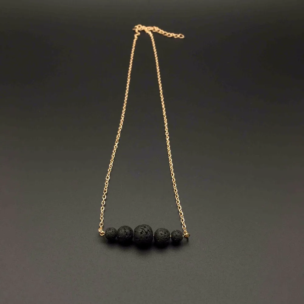 10pcs) 5 Lava Stone Necklace, Essential Oil Diffuser Necklace