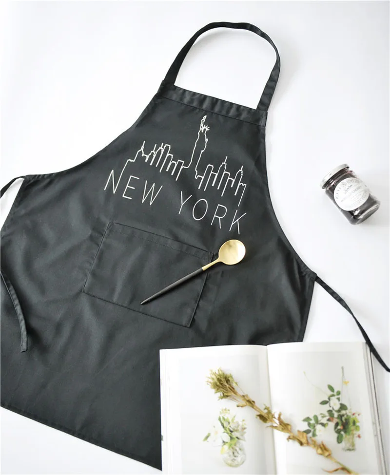 Men Women Apron Kitchen Cooking Baking Waterproof Oil-proof Apron Painting Work Clothes Hotel Coffee Shop Aprons Lengthen (10)