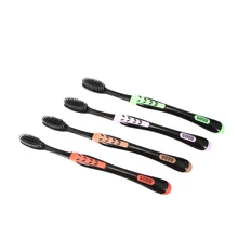 4 шт./компл. двойной уход за полостью рта ультра мягкая бамбуковая зубная щетка из древесного угля противоскользящая ручка нано-антибактериальная зубная щетка