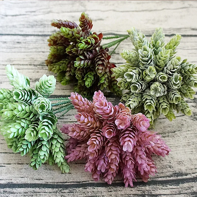 30 peças/pacote de flores verdes falsas, plantas artificiais baratas ...