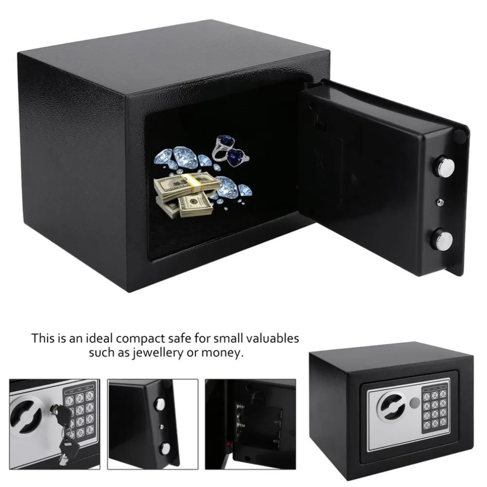 

4.6L Solid Steel Electronic Safe Box Digital Keypad Lock Mini Lockable Jewelry Storage Case Safe Money Cash Storage Box