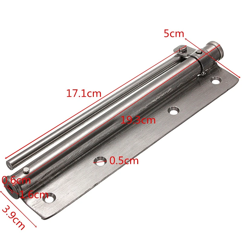 MTSPACE 1 Set Stainless Steel Adjustable Surface Mounted Auto Closing Door Closer Fire Rated Door Hardware Fully Adjustable
