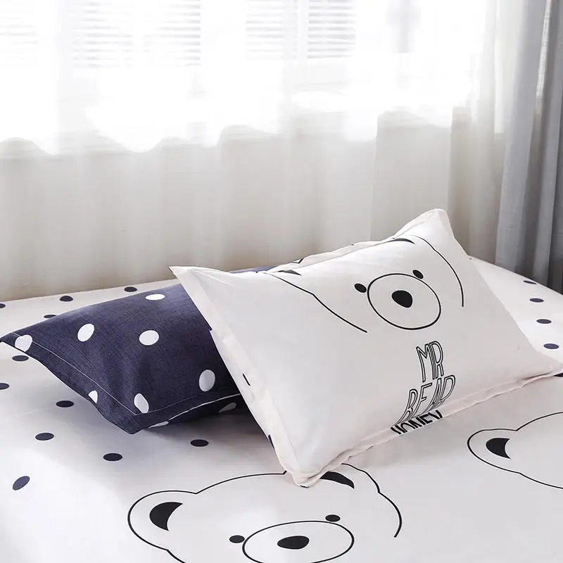 Хлопковый комплект постельного белья с рисунком милого кролика алоэ, мягкий, приятный для кожи пододеяльник, простыня и наволочка, домашний текстиль