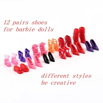

120 Pairs/lot Wholesale Fashion Dolls Shoes High Heels Sandals Boots Slippers For Barbie Dolls Outfit Dress Toy Doll Accessories