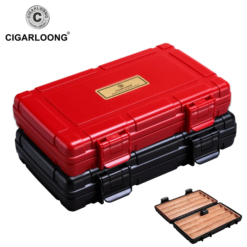 

cigar box travel portable moisturizing box cigar humidor holds 4 cigars CA-0021