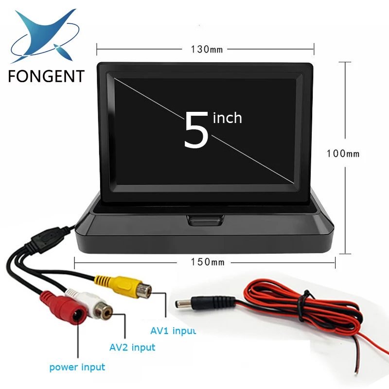 Fongent 5 дюймов TFT ЖК-дисплей цветной экран автомобильный монитор заднего вида парковочный Монитор складной дизайн заднего вида зеркальный монитор - Цвет: Z2-50
