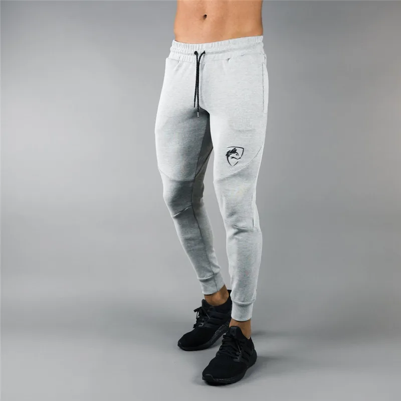 ALPHALETE New Style Mens Brand Jogger Sweatpants Man Gyms Workout Fitness Cotton Trousers Male Casual Fashion Skinny Track Pants - Цвет: gray