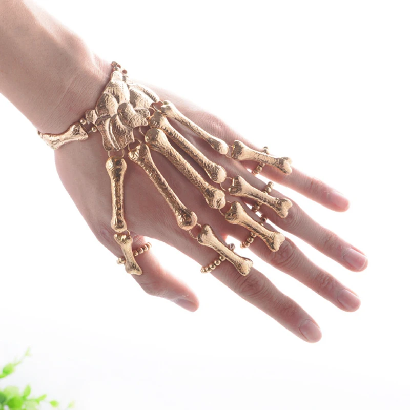 Браслет Bones соединенный с кольцом на пальце сделай сам реквизит для Хэллоуина