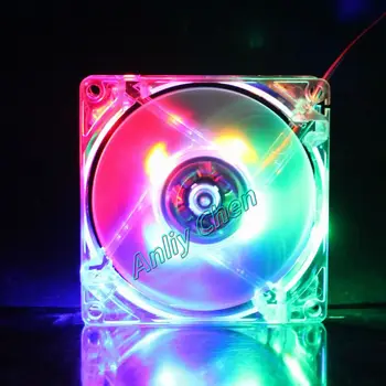

10 Pieces Lot 80x80x25mm 80mm PC Computer Case 8cm 12V 4Pin Colorful LED White DC Cooling Fan