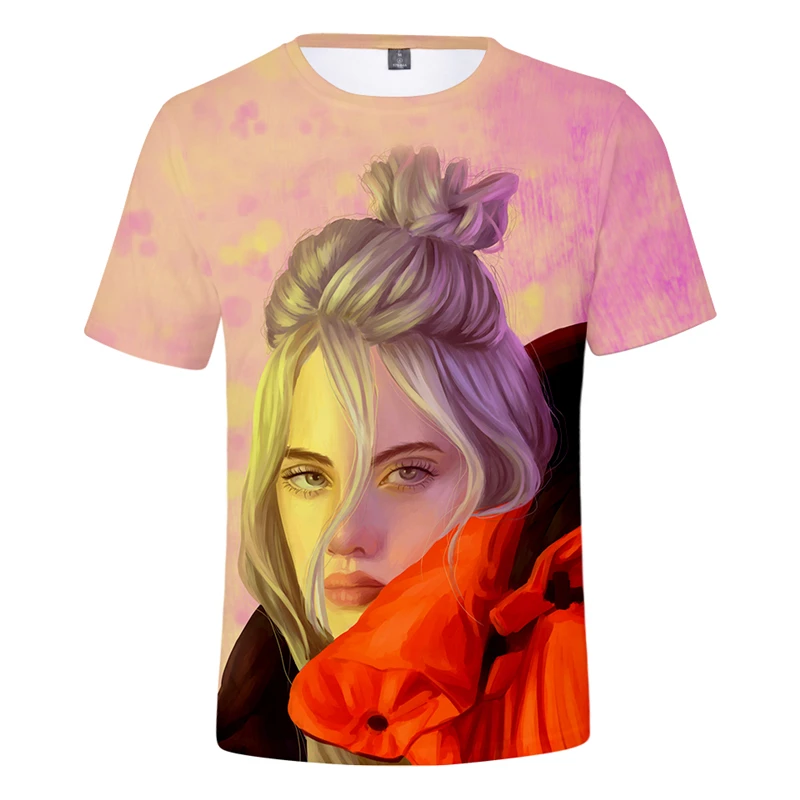 

Billie Eilish T-Shirt Hooded T Shirts Fashion Tshirt Print Causal Tshirt Womens Streetwear Womens Print T-Shirt Women Tshirts