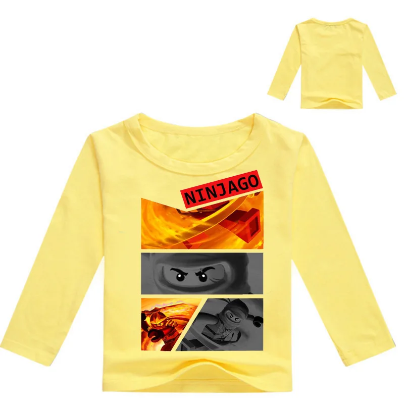 Boys Clothing Ninja Ninjago Cartoon Kids Long Sleeves T-shirt Movie Print T shirt Tees Boy Girls children Tops Kid Costume - Цвет: color at picture