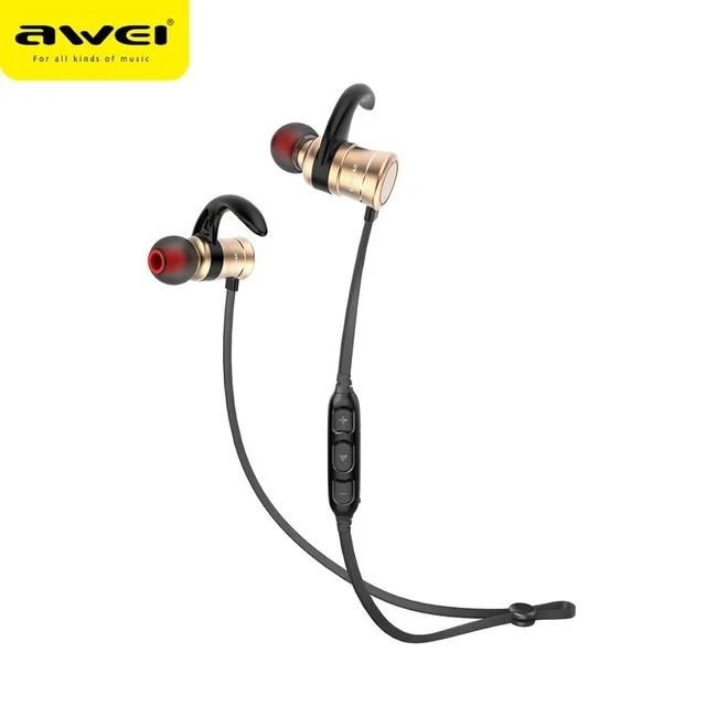 AWEI AK5, двойные беспроводные наушники, Bluetooth, магнитные, Hi-Fi наушники, спортивные, водонепроницаемые, наушники CVC, наушники для телефонов - Цвет: Golden