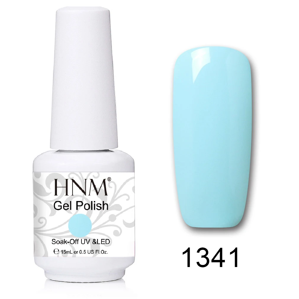 HNM 241 Colors 15ml Pure Glitter UV Gel Nail Polish Soak Off Primer LED Lamp GelLak Hybrid Varnish For Nails Art Enamel Lacquer - Цвет: 1341