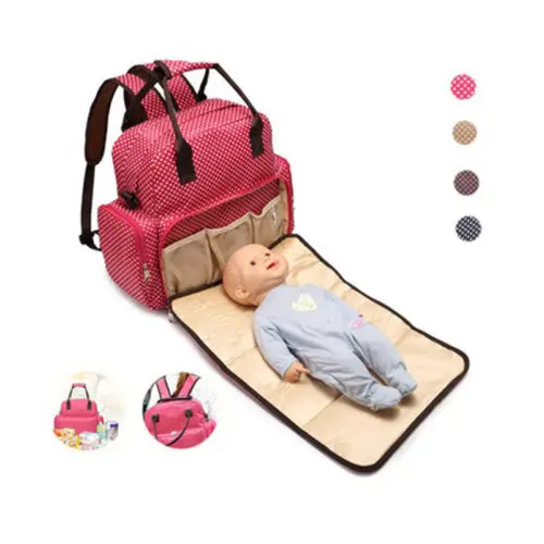 Multifunctional Large Baby Diaper Backpack Changing Waterproof Bag