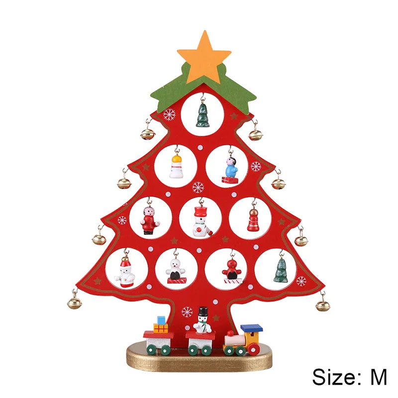 DIY Мини Деревянные рождественские елки Декор украшения праздничные вечерние елочные настольные украшения детские рождественские подарки
