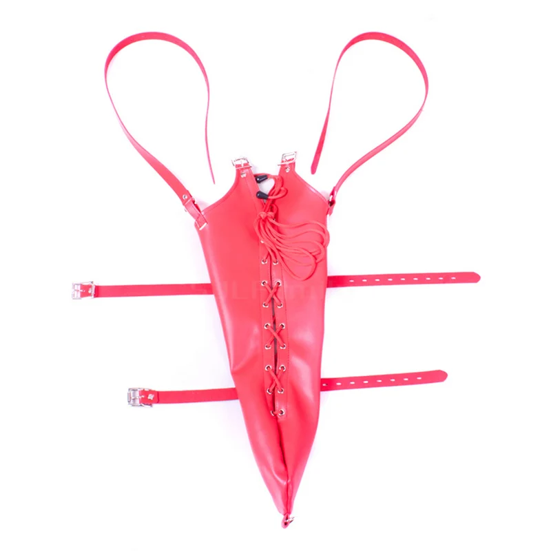 Lace-Up Style Leather Harness Arms Restraints Bag Adjustable Lockable Bondage Belt Juegos Eroticos Hands Bondage Kit Sex Toy 14